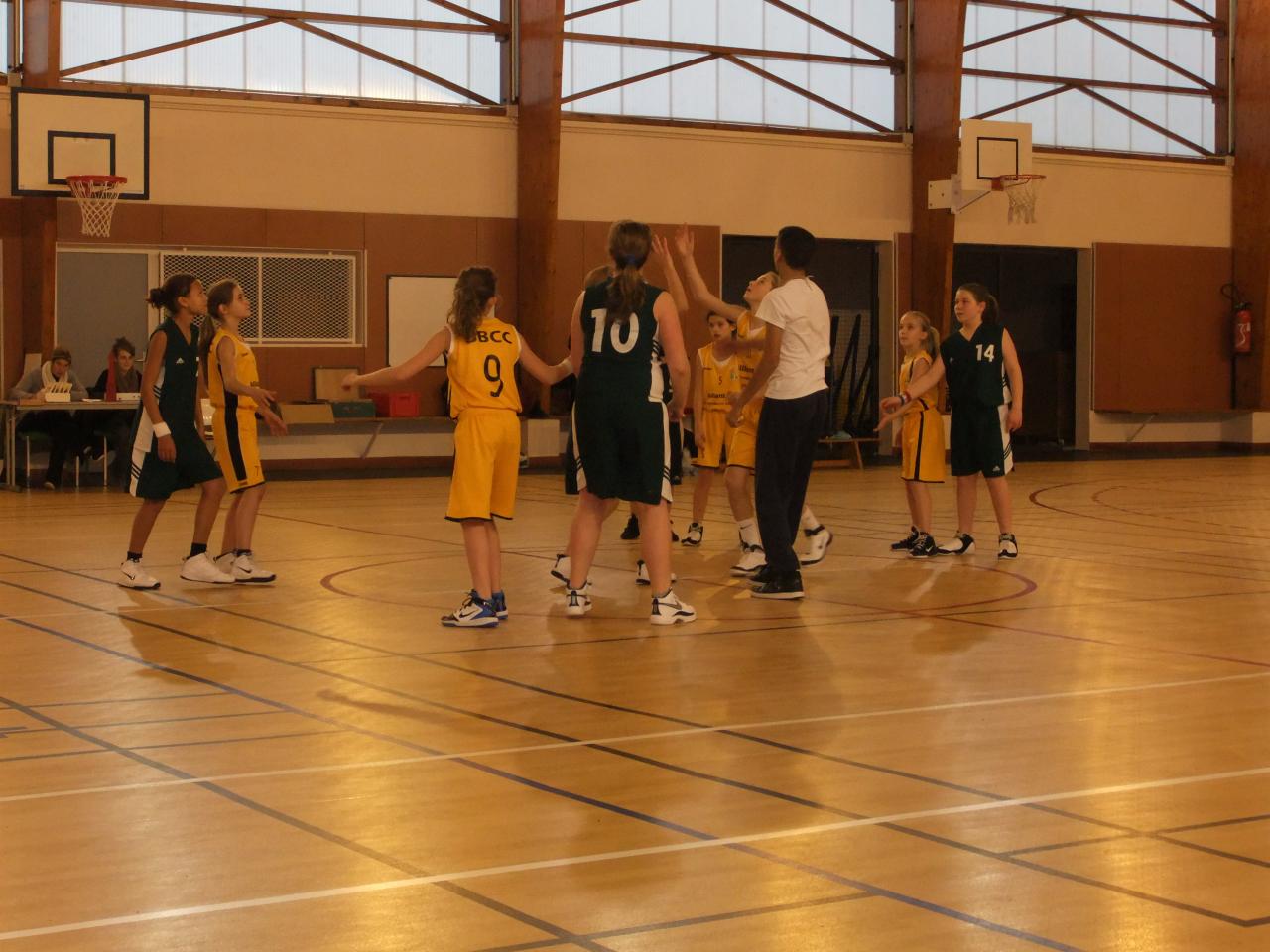 Les Benjamines du B.B.C.C. en pleine action.