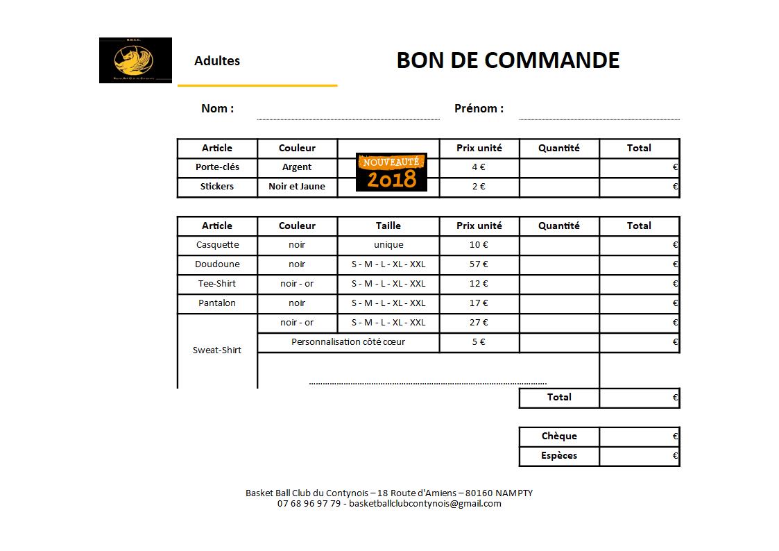 2018 2019 bon de commande adultes 2