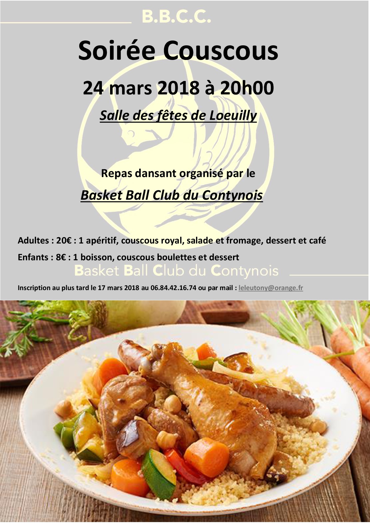 Affiche soiree couscous 2018