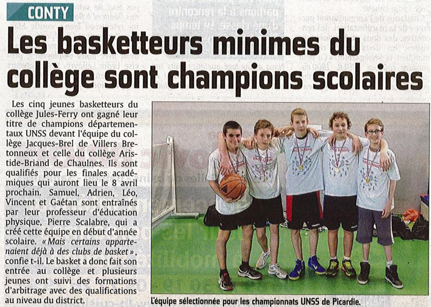 Article Courrier Picard - 1er semestre 2015