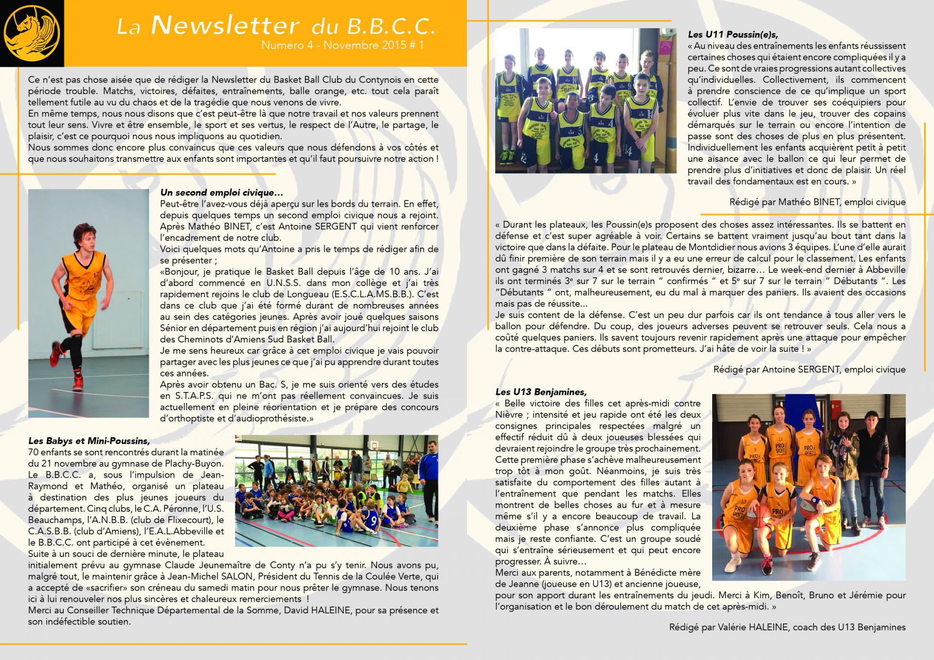 Newsletter #4 - décembre 2015