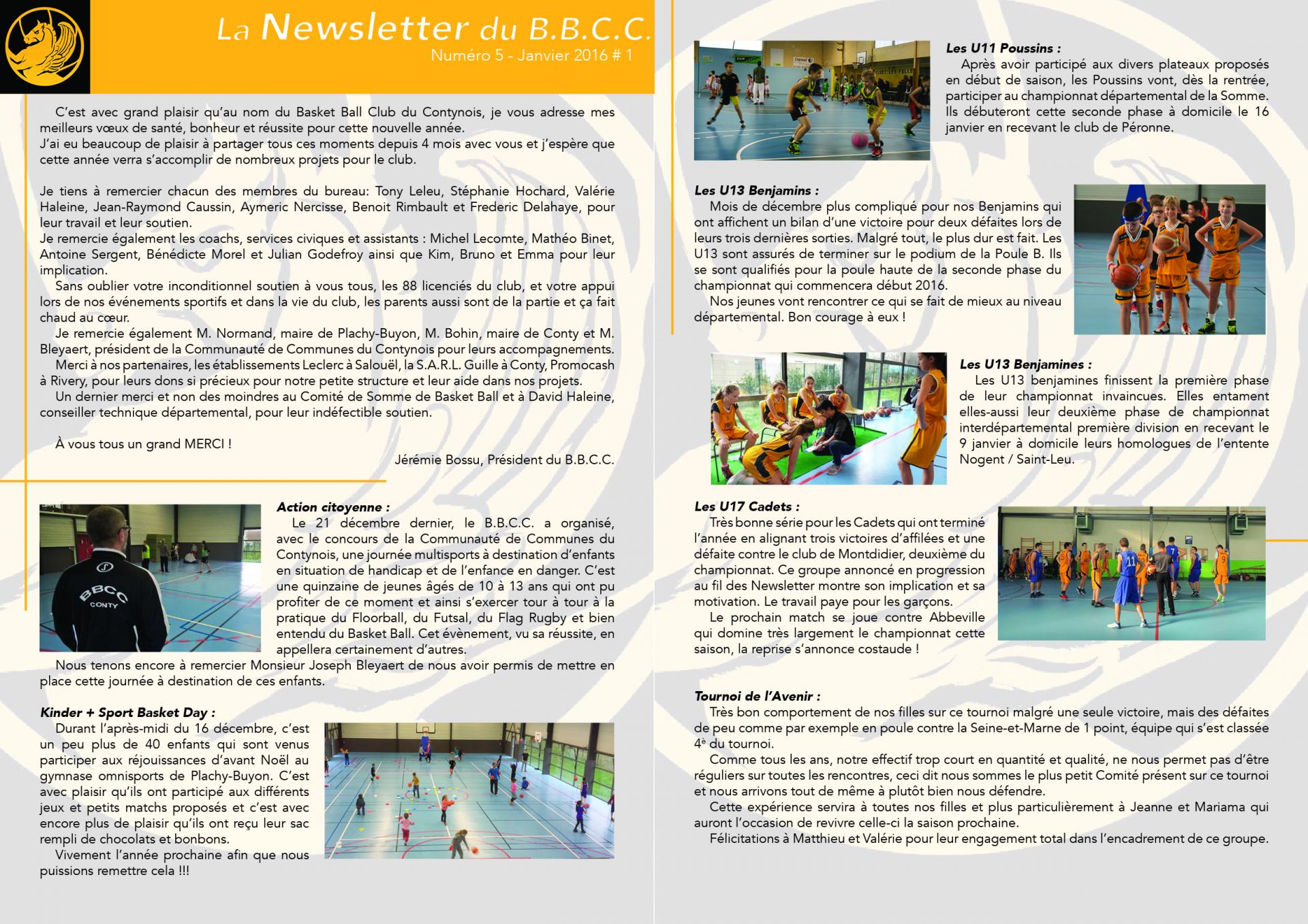 Newsletter #5 - janvier 2016