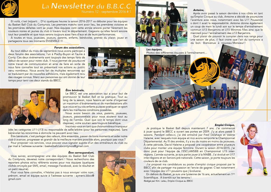 Newsletter #12 - octobre 2016